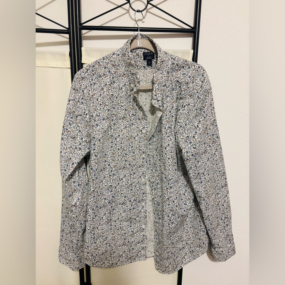 J. Crew slim flex casual shirt in white floral - Picture 3 of 5